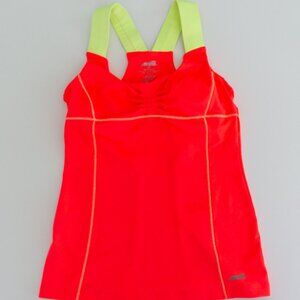 Avia S Neon Pink Yellow Workout top Tennis Athletic